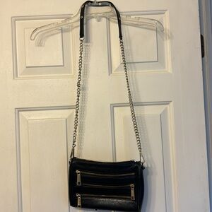 Rebecca minkoff black gold crossbody purse